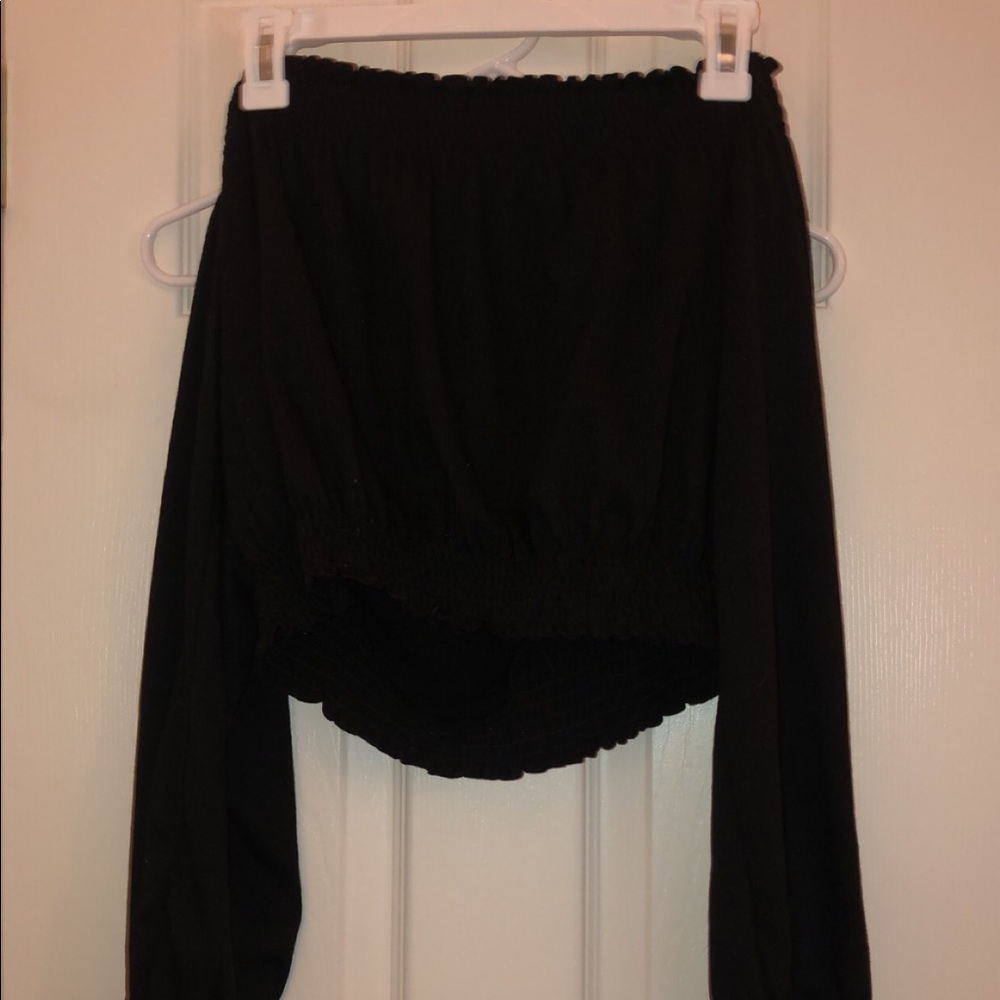 off the shoulder black top